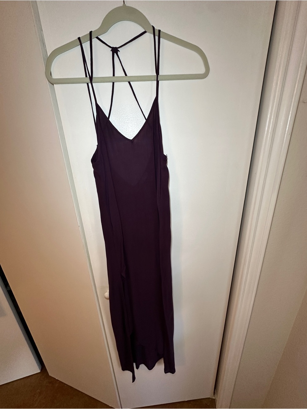 Free People Plum Strappy V-Neck Maxi Slip Dress
